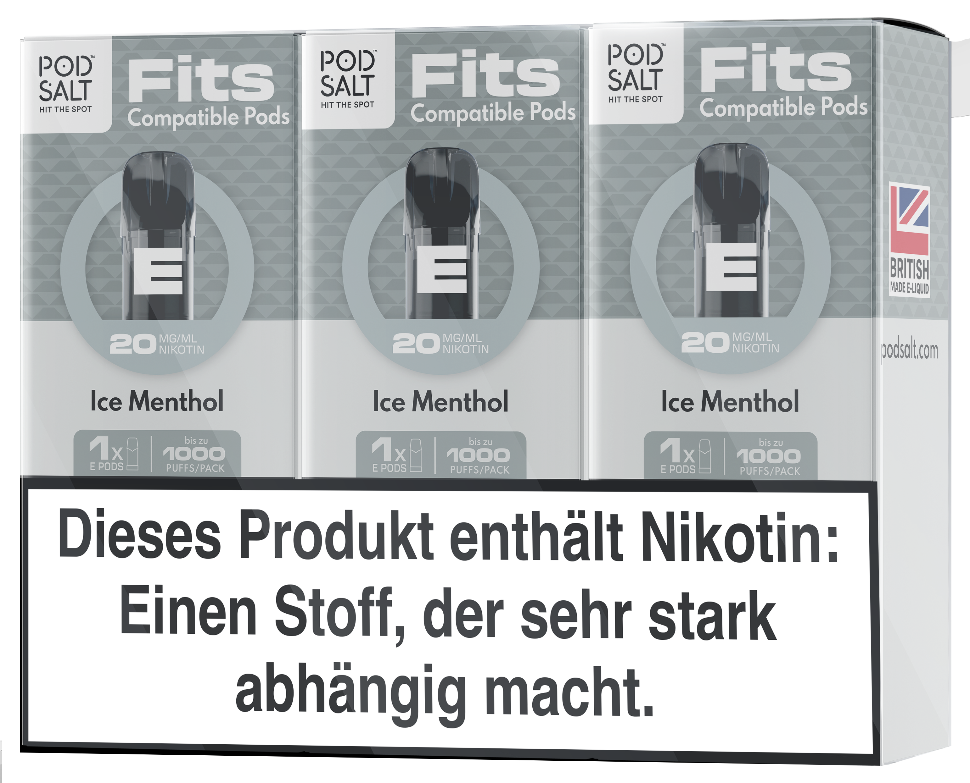 Pod Salt - Fits Pods Ice Menthol 20mg/ml - 3 Pack