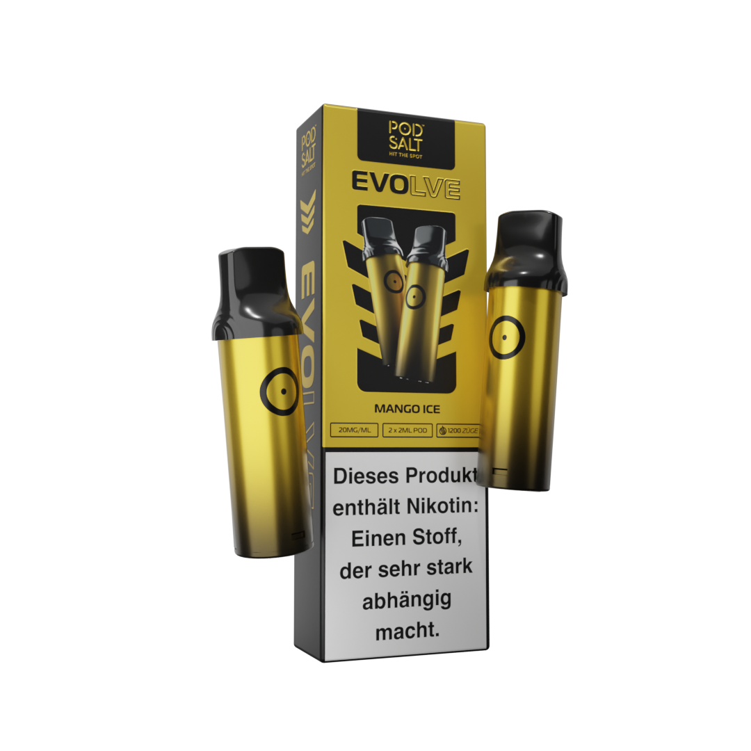 Pod Salt Evolve - Mango Ice 2x2ml Pod - 20mg/ml Pod Salt Evolve - Mango Ice 2x2ml Pod - 20mg/ml