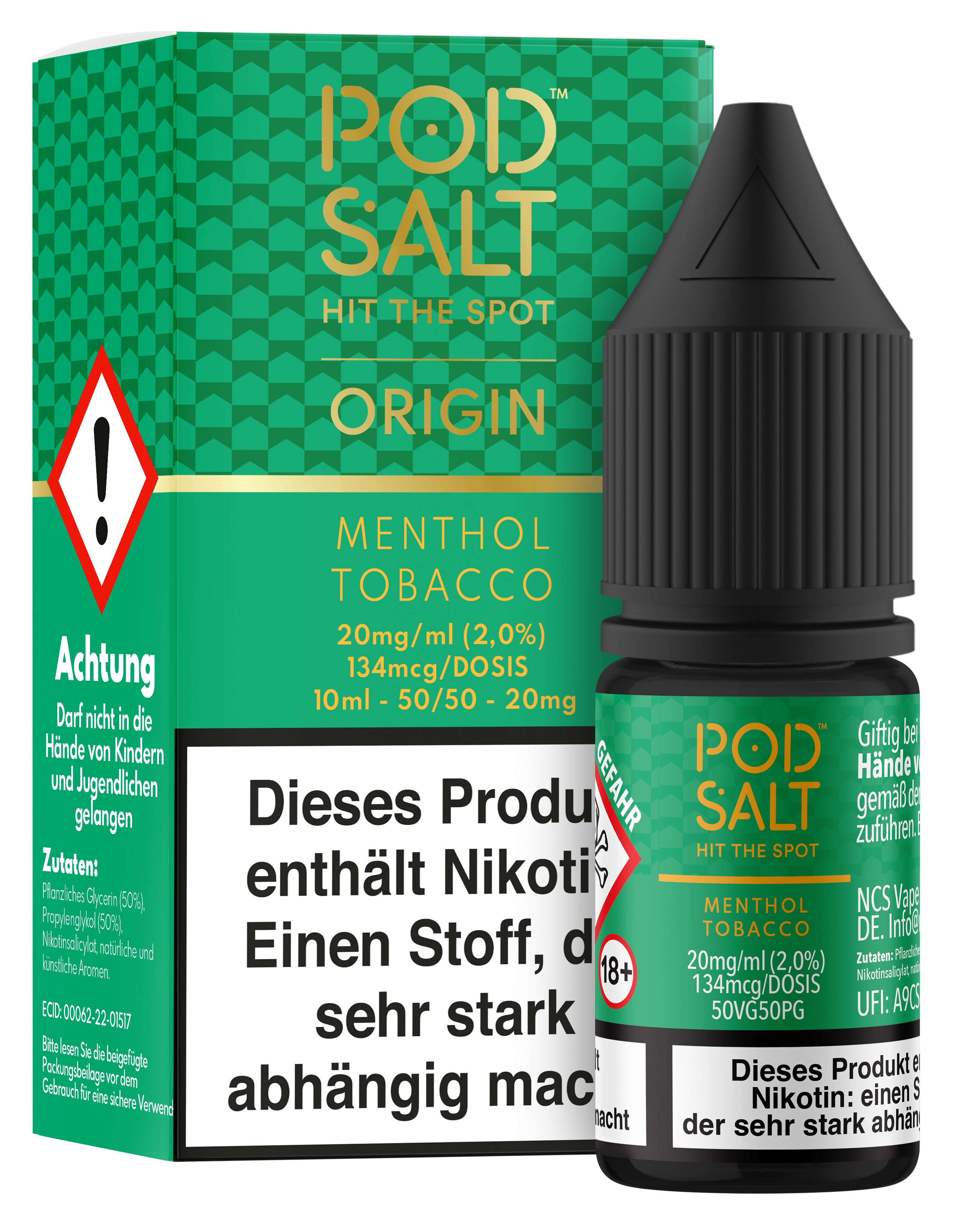 Menthol Tobacco.png Pod Salt Origin - Menthol Tobacco 10 ml