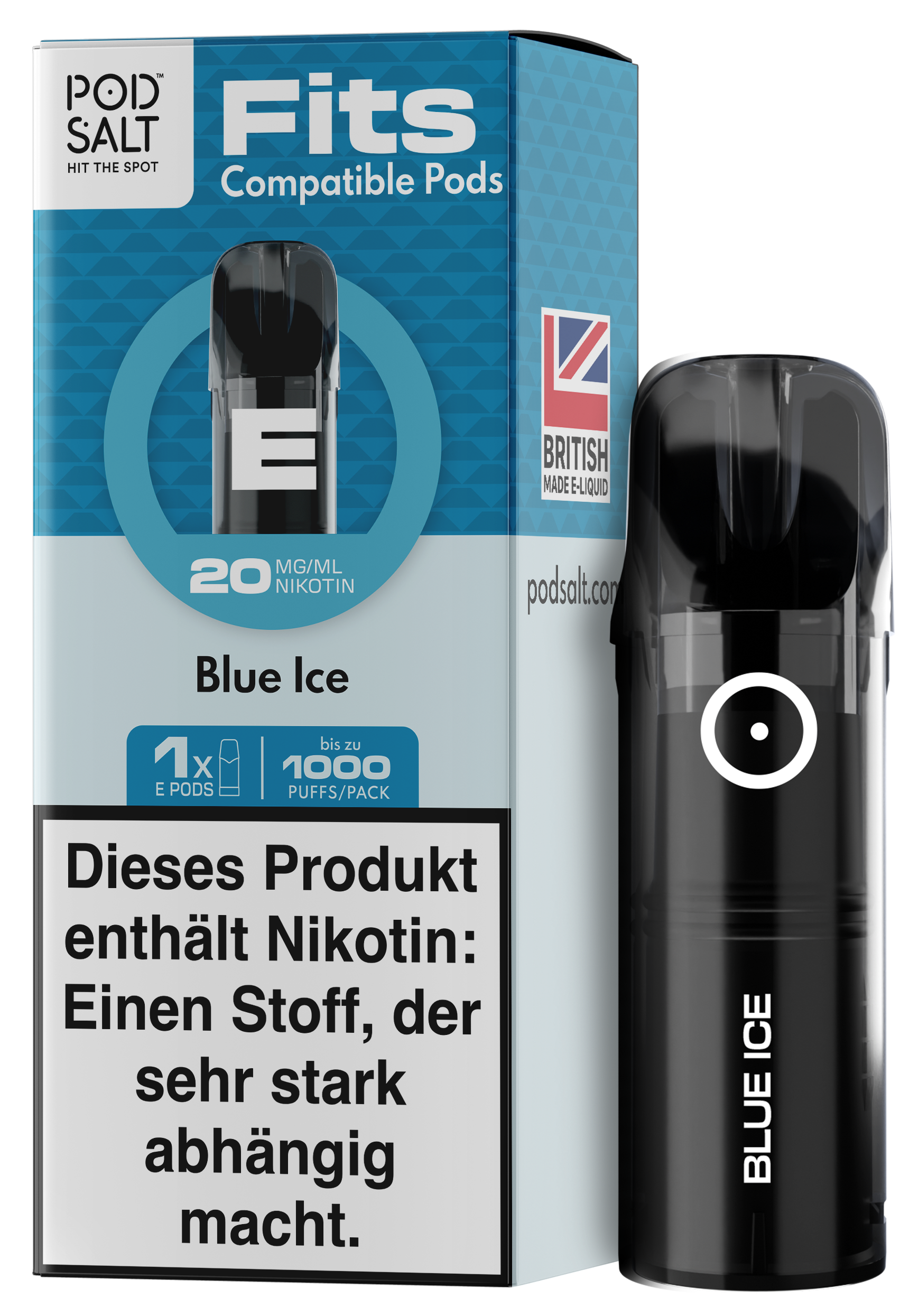 Pod Salt - Fits Pods Blue Ice 20mg/ml - 3 Pack
