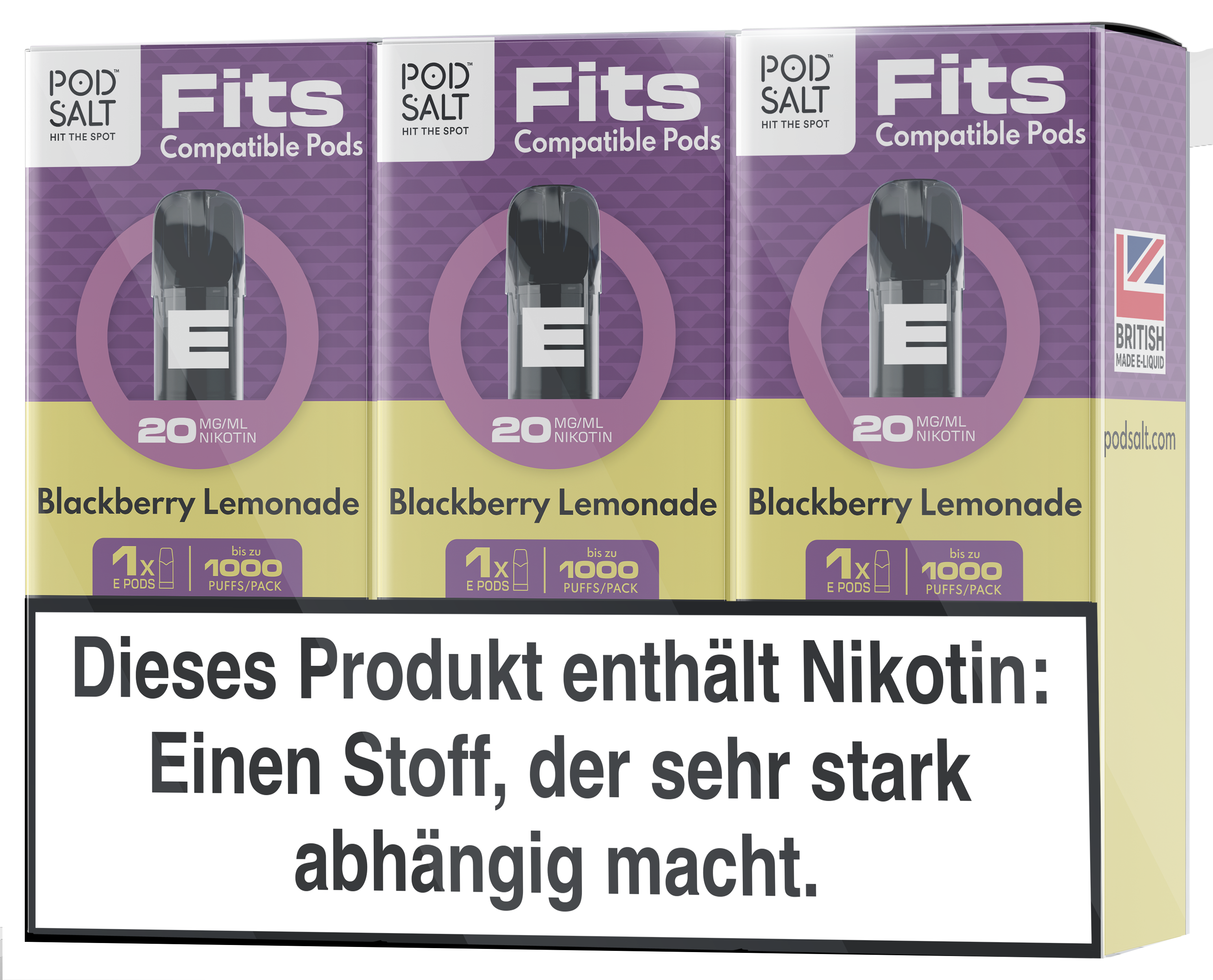 Pod Salt - Fits Pods Blackberry Lemonade 20mg/ml - 3 Pack
