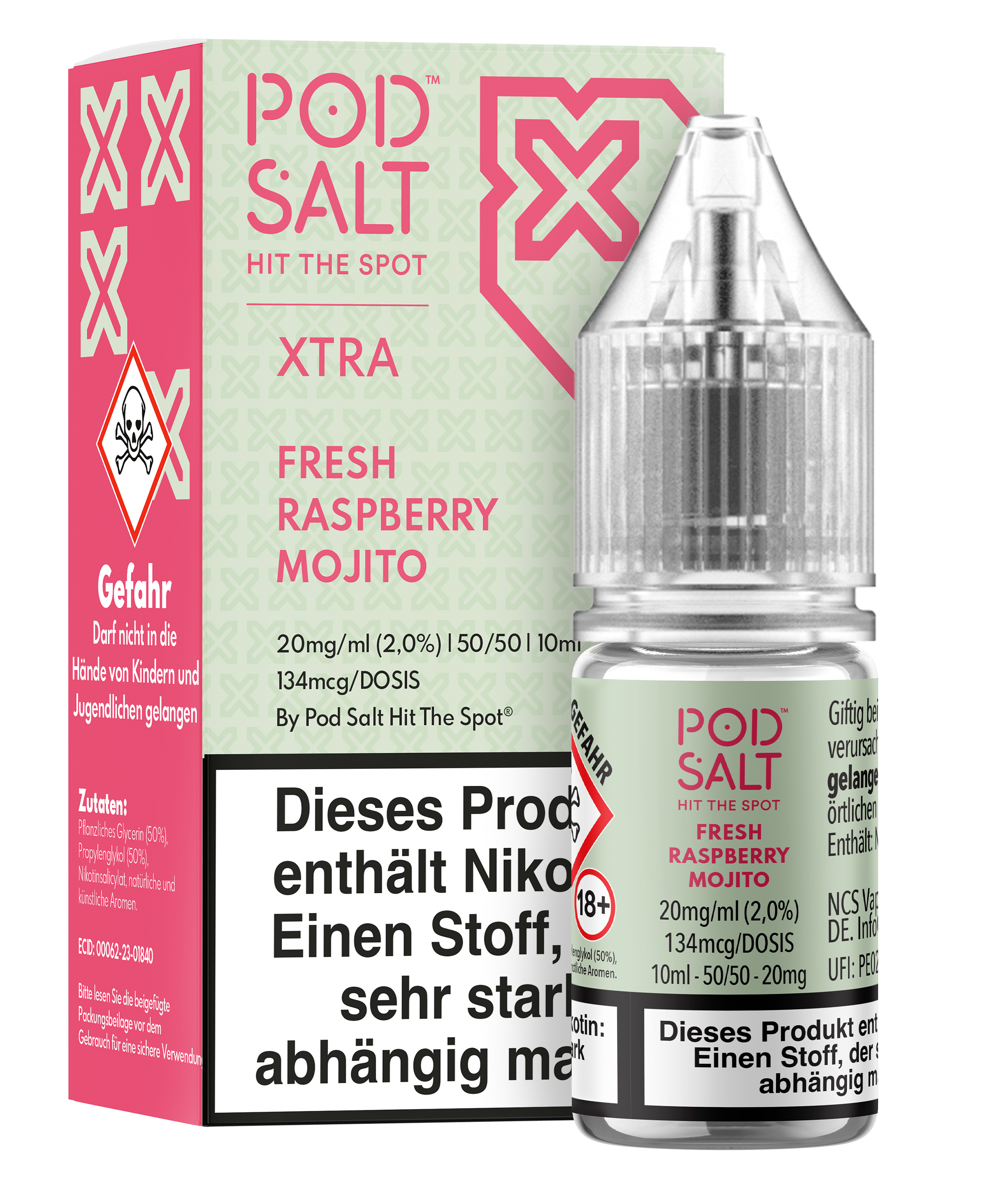 Pod Salt Xtra - Fresh Raspberry Mojito 10 ml