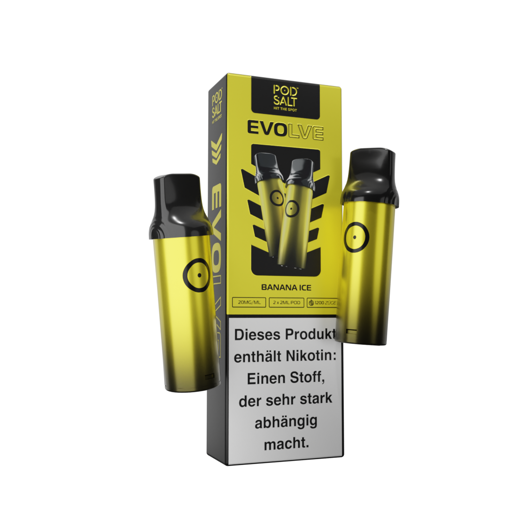 Pod Salt Evolve - Banana Ice 2x2ml Pod - 20mg/ml Pod Salt Evolve - Banana Ice 2x2ml Pod - 20mg/ml