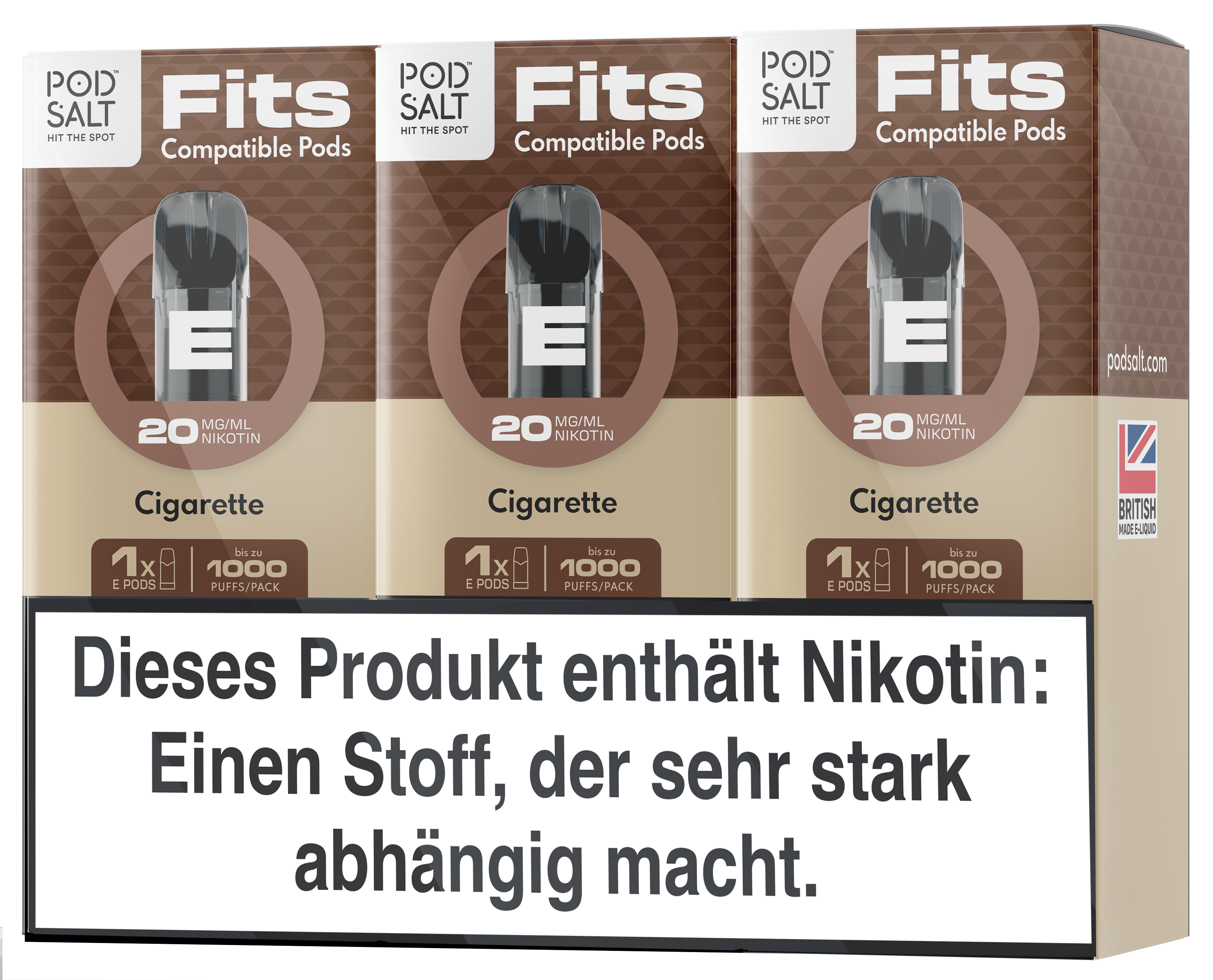 Pod Salt - Fits Pods Cigarette 20mg/ml - 3 Pack